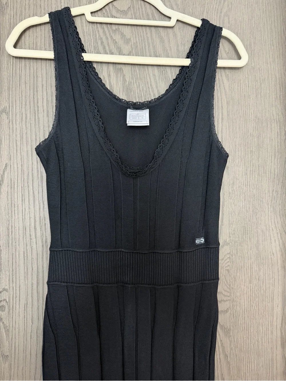 Chanel Black Knit Midi Dress